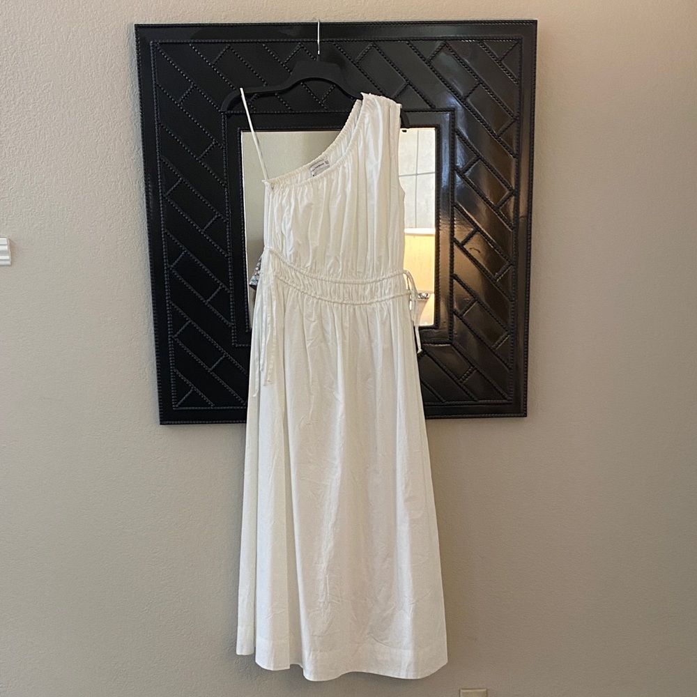 Faithfull the Brand Elegant Cream One-Shoulder Dress